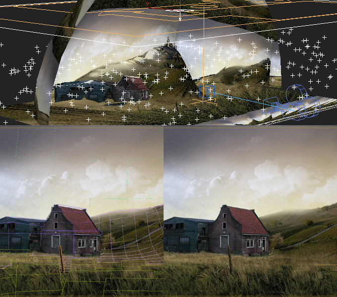 Photo montage, 3D camera mapping, compositing